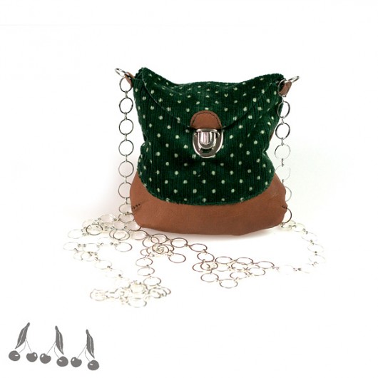 ::: 2in1 POUCH bag GREEN/ DOTs ::: uniqo