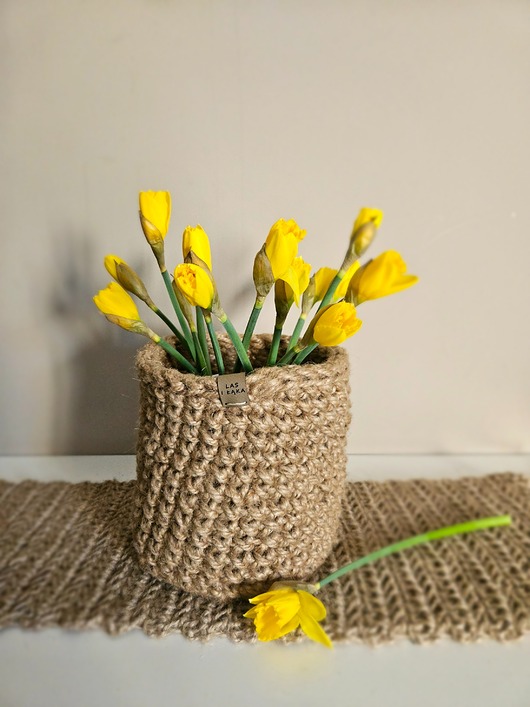 wazony Wazon Koszyk ze sznurka konopnego