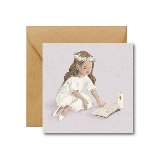 kartki wielkanocne Kartka na Komunię dla dziewczynki