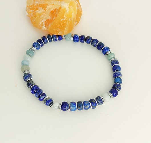 Bransoletka: lapis lazuli i akwamaryn Studio Gazela
