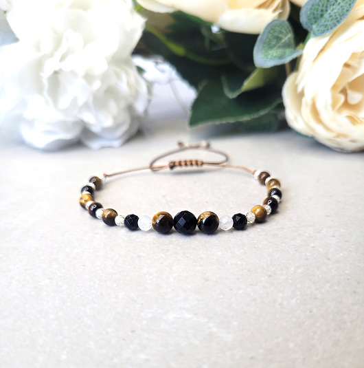 bransoletki z kamieni naturalnych WAGA - Zodiakalna z Turmalinem i Kamieniem księżycowym