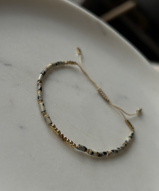 bransoletki na sznurku Obfitość amuletka z Jaspisem Dalmatyńskim