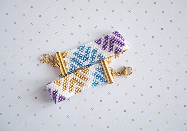 bransoletki ze szkła Bransoletka Śnieżna Iskierka