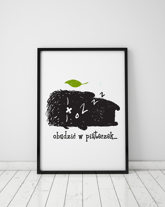 plakat z kudłatym (format A3) Love Life and Forest