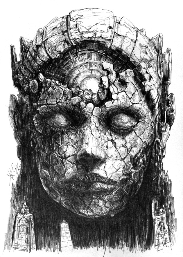 grafiki i ilustracje Po drugiej stronie czasu  *rysunek piórkiem