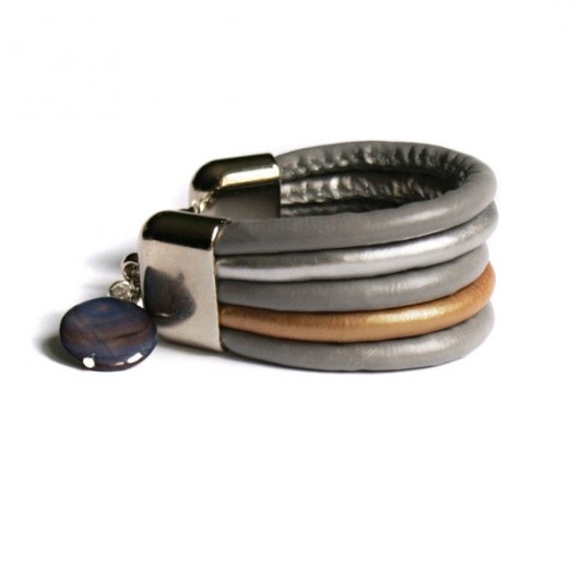 szeroka bransoletka GREYsilverGOLD kaktusia
