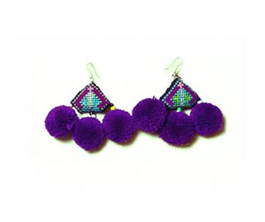 Kolczyki etniczne Boho Mien Violet Bright Boho old