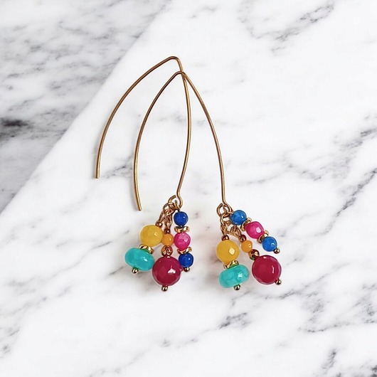 kolczyki z kamieniami Kolczyki : SUMMER collection :: 66mm