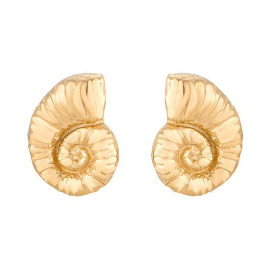 kolczyki pozłacane Złote kolczyki muszle