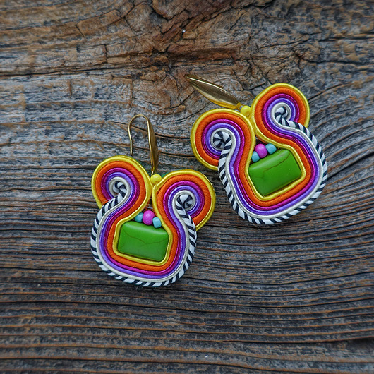 kolczyki soutache Nubi- Etniczne i kolorowe kolczyki soutache