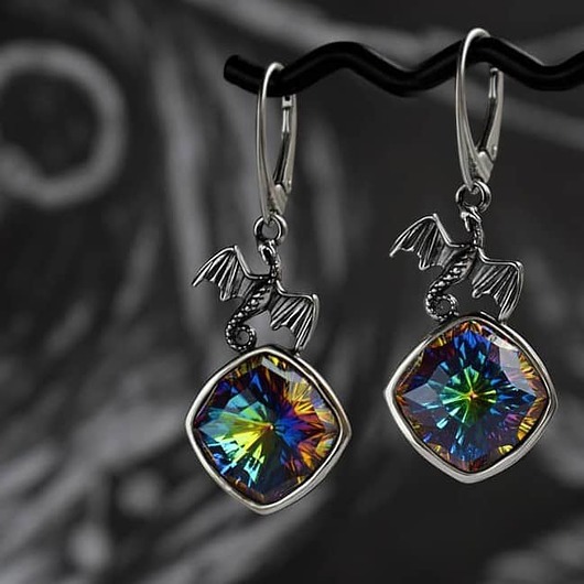 kolczyki swarovski DARHIRYU - kolczyki ze smoczymi oczami