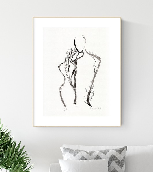 grafika 30 x 40 cm  wykonana ręcznie, abstrakcja Krystyna Siwek Art