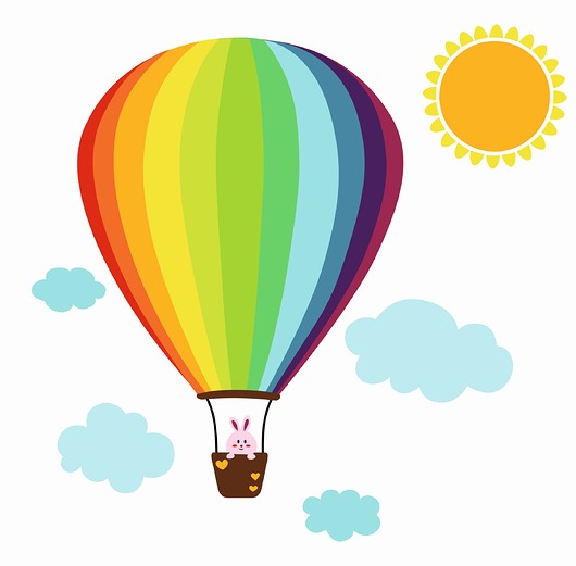 Naklejka ścienna dla dzieci balon balony chmury  madras24