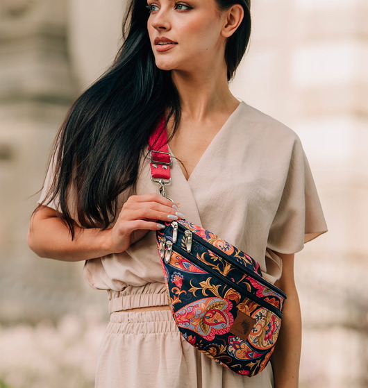 saszetka nerka Nerka XL wzór PAISLEY, wodoodporna