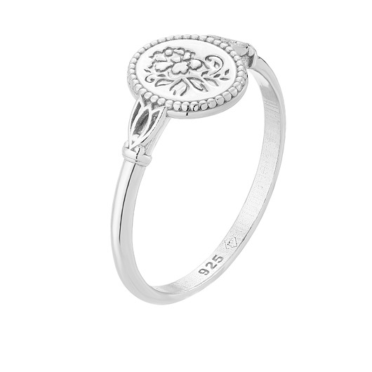 pierścionki srebrne Srebrny pierścionek zdobiony różą