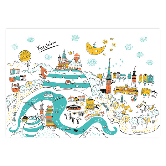 plakaty Plakat A4 Kraków Panorama