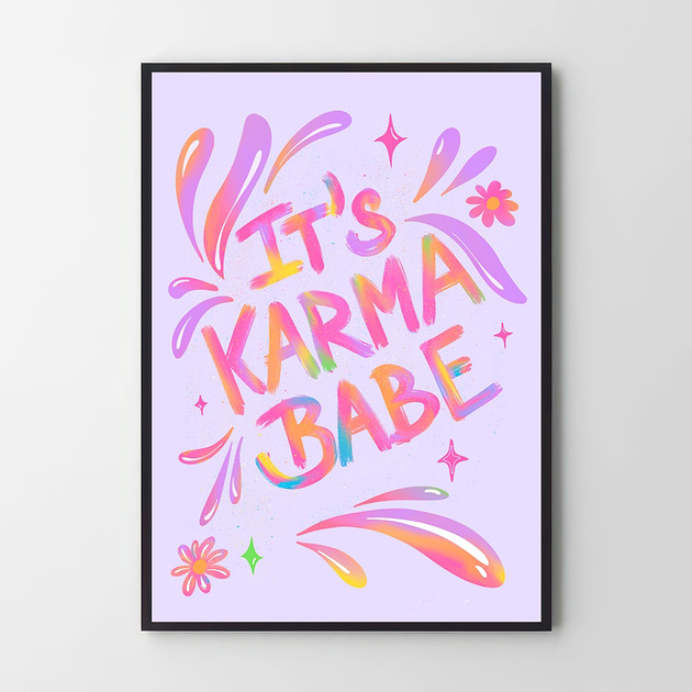 plakaty Plakat Karma wraca szybciej niż zdążysz wypić kawę