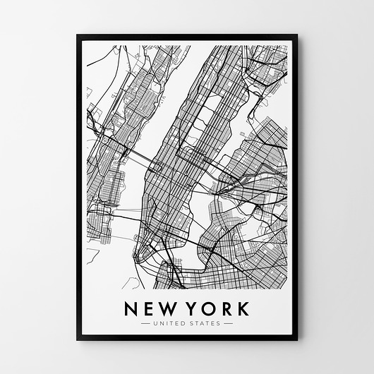 plakaty Nowy Jork New York Plakat Mapa
