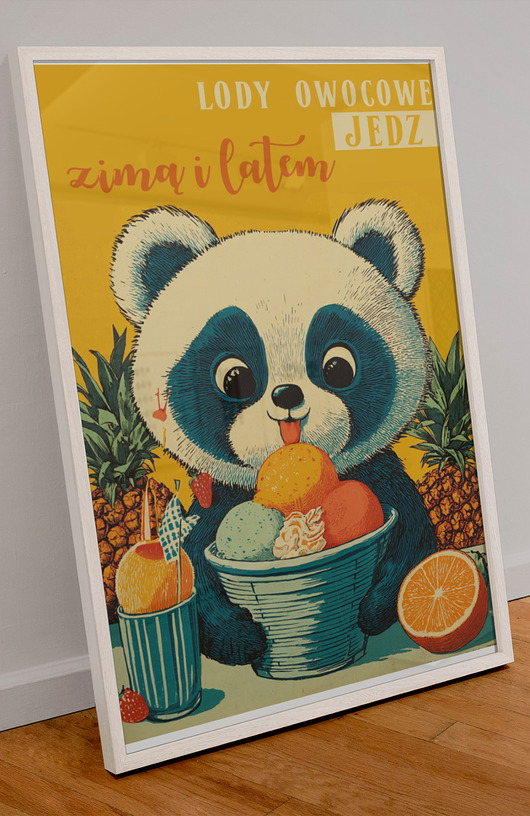 plakaty Plakat prl w kuchni   lody retro vinted 50cmx70cm