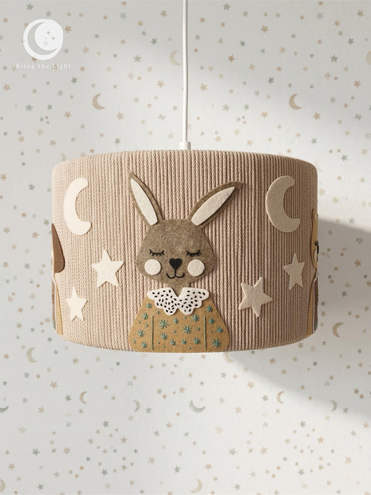 lampy do pokoju dziecka Lampa sufitowa 5 ZWIERZĄTEK ZIELONA  Abażur handmade do pokoju dziecka