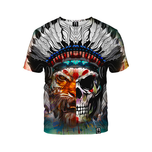 t-shirty męskie Męski T-shirt DR.CROW  Indian Tiger
