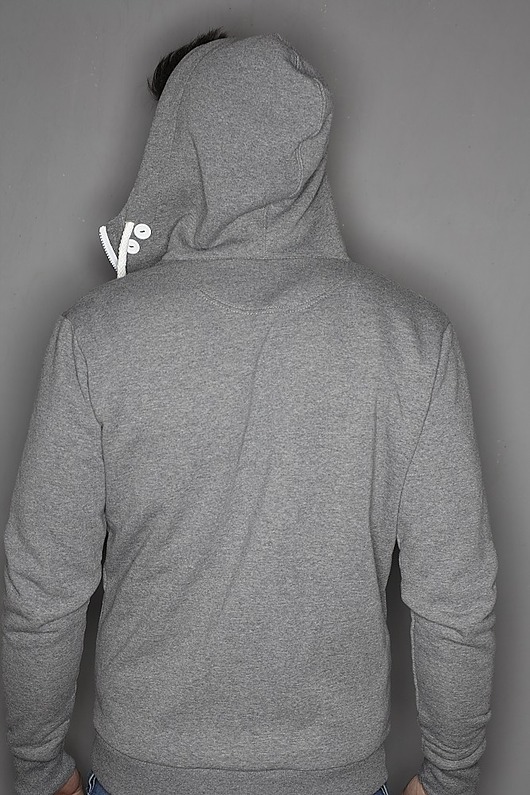 Button hoodie simple blouse ciemno szary melanż Button