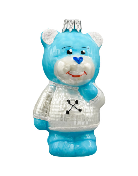 ozdoby choinkowe Bombka choinkowa: Miś w sweterku: niebieski