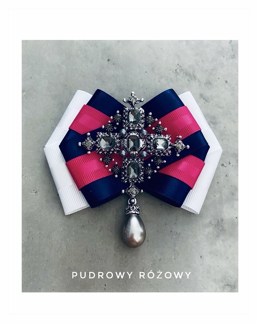 broszki Brosza z Ogromną ozdobą Glamour! Szara perła