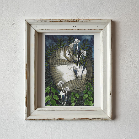 grafiki i ilustracje Pokrzywowy Kot - baśniowa ilustracja A5, 14,8 x 21 cm