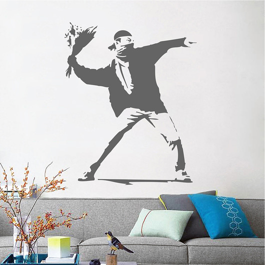 Naklejka MOLOTOV KWIATY Street Art Banksy trochę na ścianę