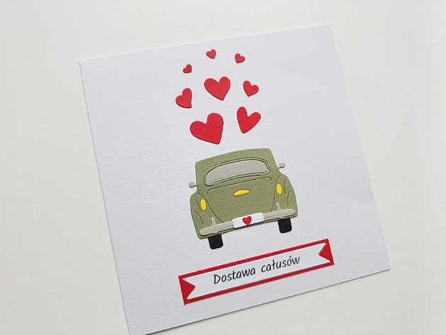 kartki scrapbooking Kartka Dostawa całusów