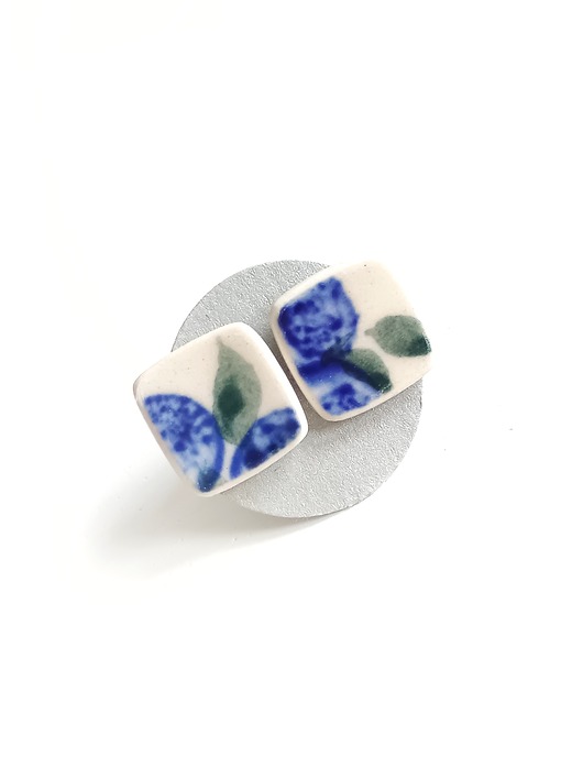 kolczyki ceramiczne Kolczyki ceramiczne Bolesławiec jagody