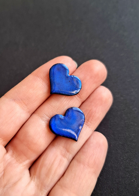 kolczyki z masy plastycznej Kolczyki ecce serce no10