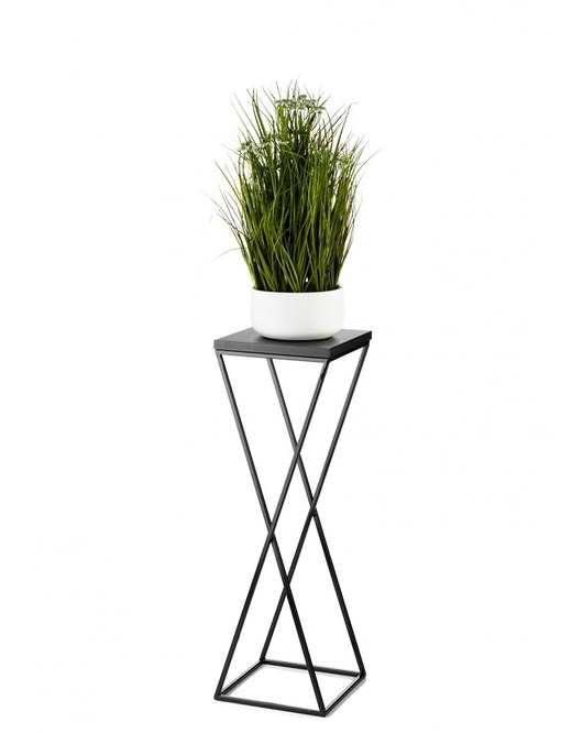 kwietniki Kwietnik Metalowy Stripes Black 70 cm