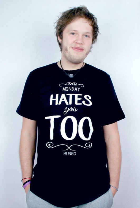 T-shirt MONDAY HATES YOU TOO CZARNY M L XL MUNGO