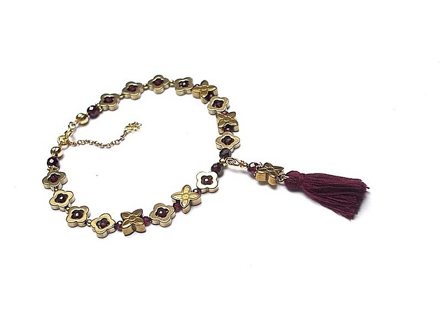 bransoletki z kamieni naturalnych Flower /garnet/ - bransoletka