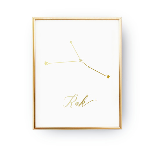 Plakat Rak znak zodiaku, Złoty Druk ZlotePlakaty