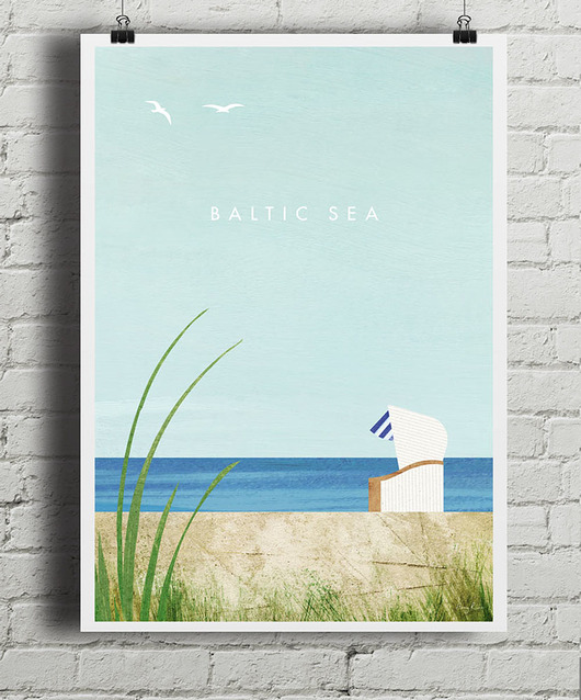 plakaty Morze Bałtyckie - plakat vintage art giclee