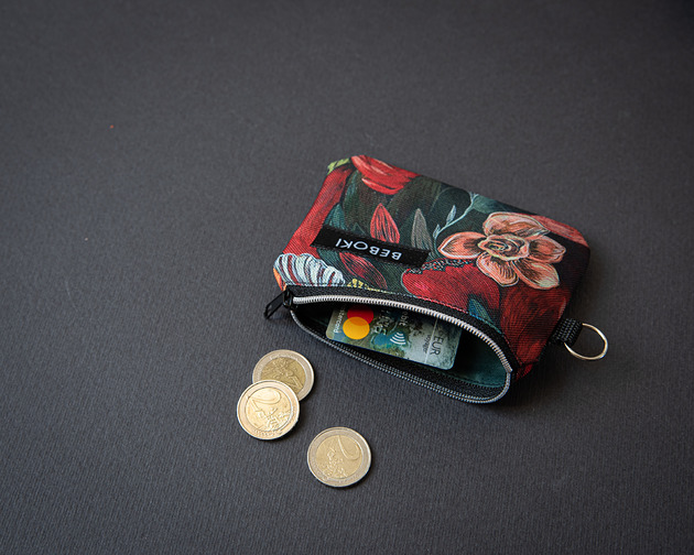 portfele damskie Mini portfel Tropikalny ogród
