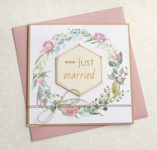zaproszenia i kartki na ślub Kartka z życzeniami JUST MARRIED