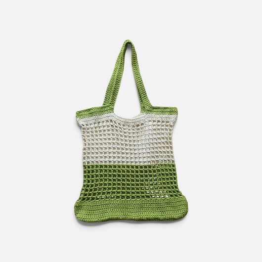 torby na ramię Bawełniana torba siatkowa handmade oliwka i ecru