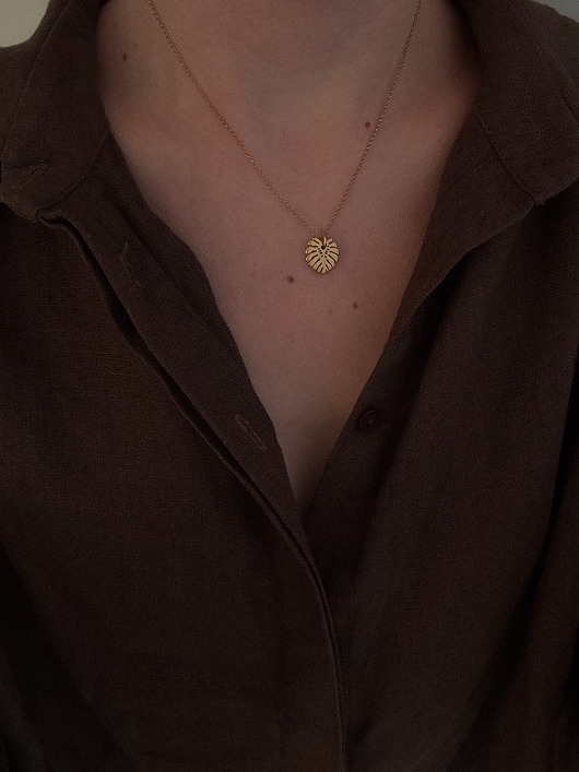 złote naszyjniki Naszyjnik Złocony Listek Monstera Limitowana