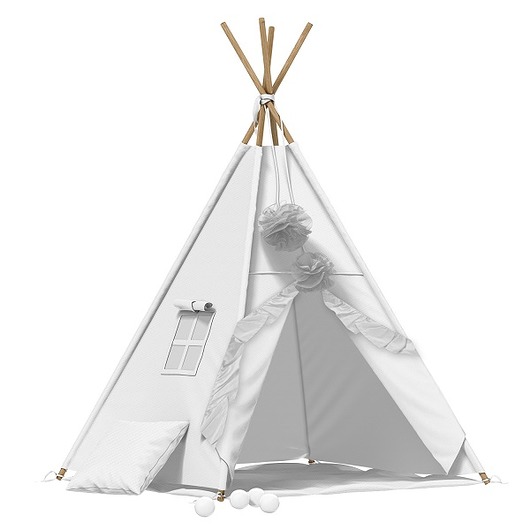 namioty, tipi Namiot tipi z falbankami biały +mata PZ