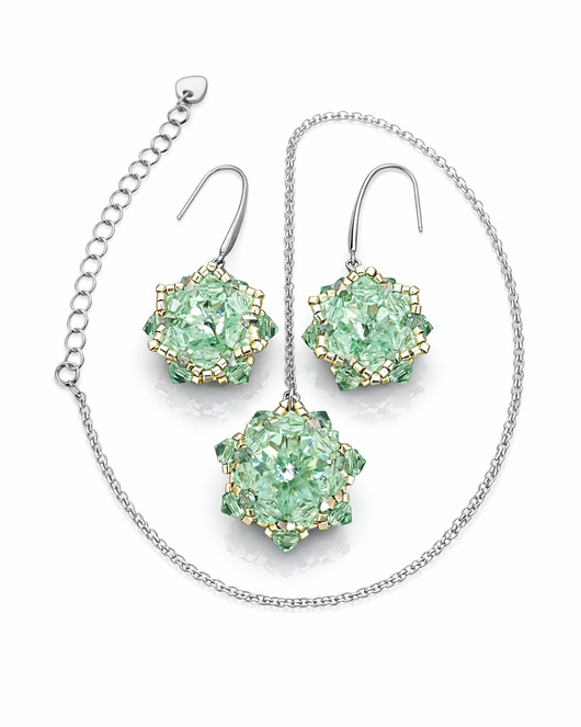 komplet biżuterii Zielony Komplet Biżuterii "Chrysolite Maxima"