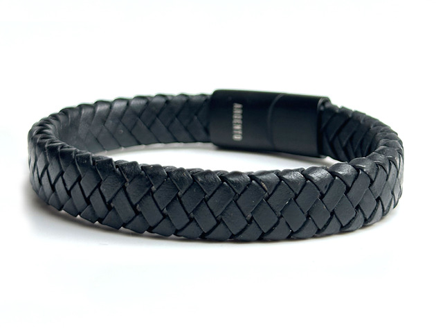 biżuteria męska Męska bransoletka pleciona ze skóry naturalnej ArgentoMen