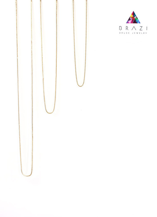 Łańcuszek srebro pozłocone 60 cm Brazi Druse Jewelry