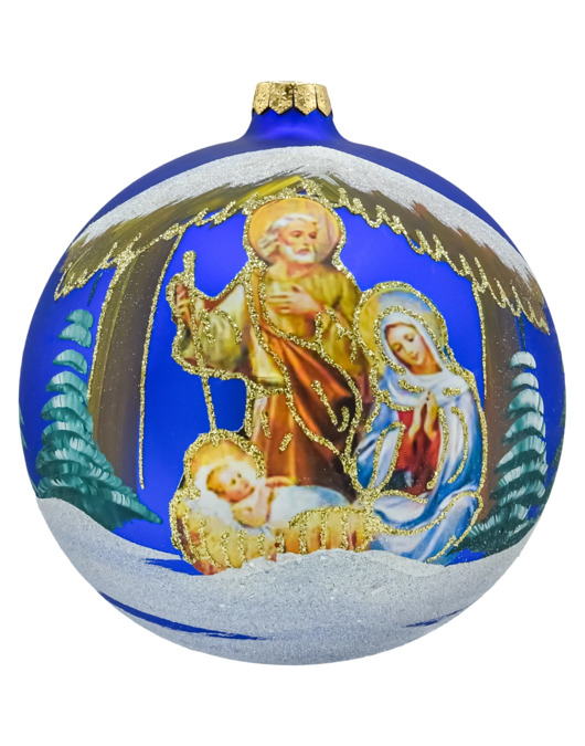 bombki Bombka okrągła: Święta Rodzina w stajence
