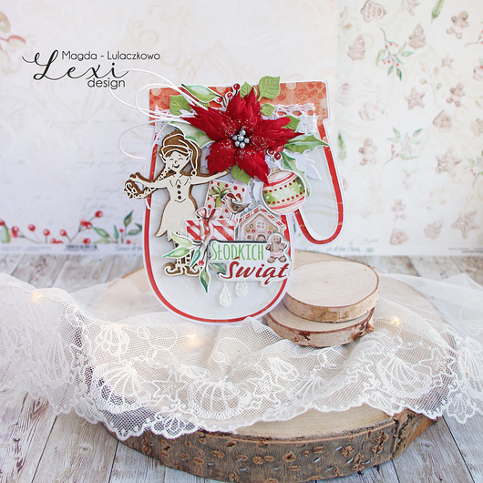 kartki świąteczne Kartka świąteczna rękawiczka, na Boże Narodzenie, życzenia, prezent GOTOWA