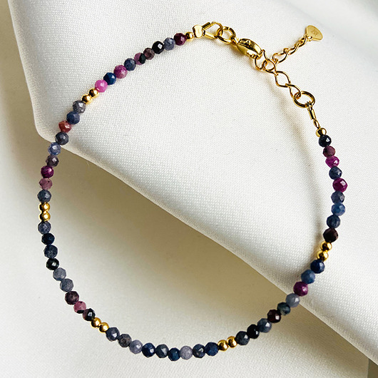 bransoletki z kamieni naturalnych Bransoletka z kamieni Rubiny i szafiry