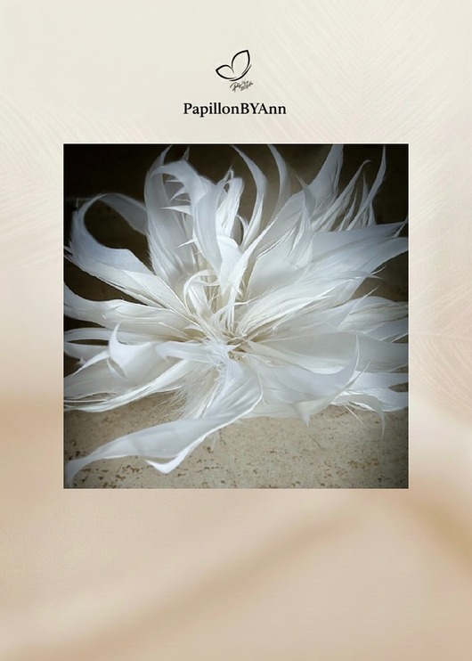 broszki Broszka z piór biała